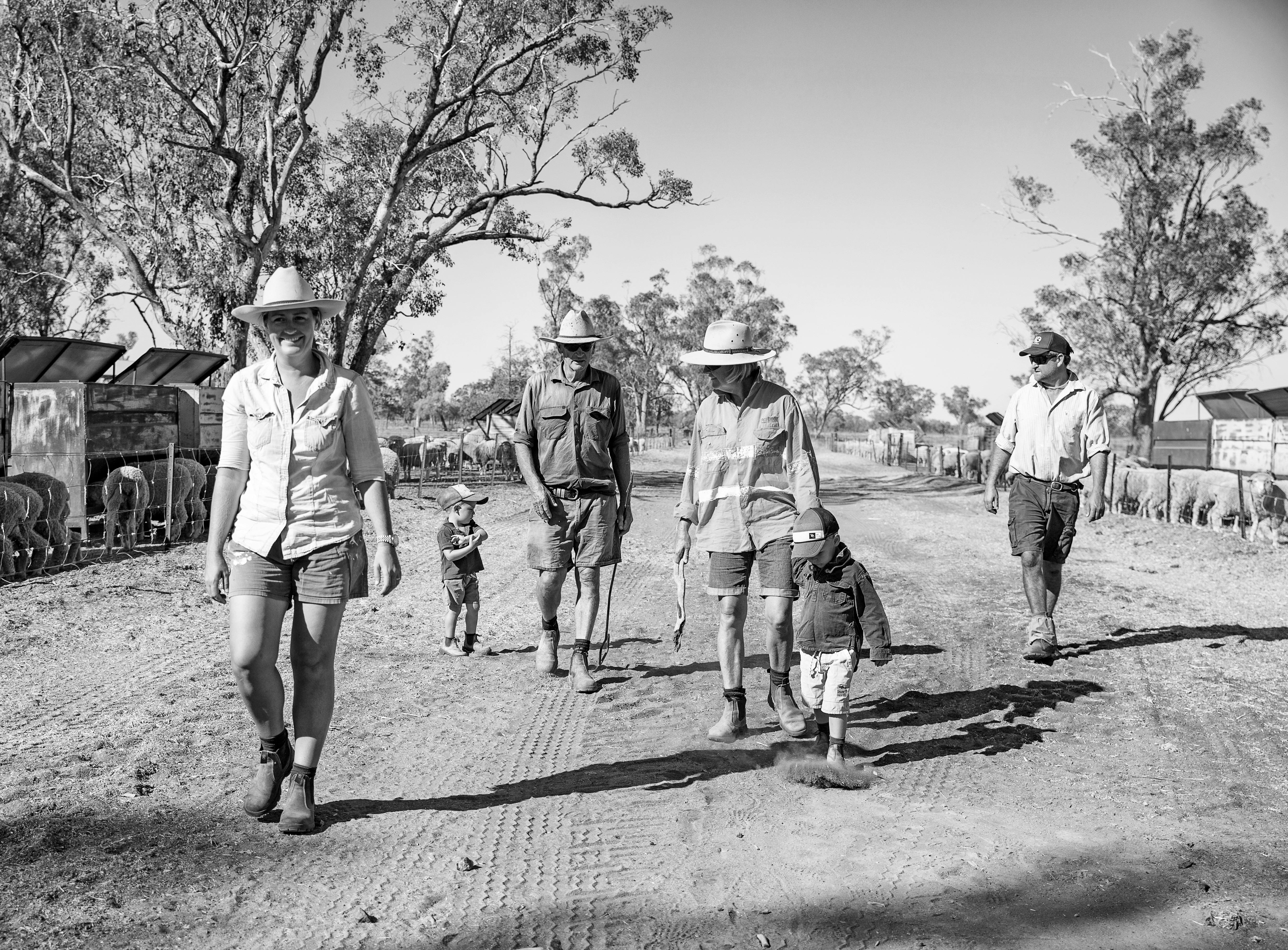 Local family of farmers and children who work and host guests at Gilgooma farm stay and farm tours