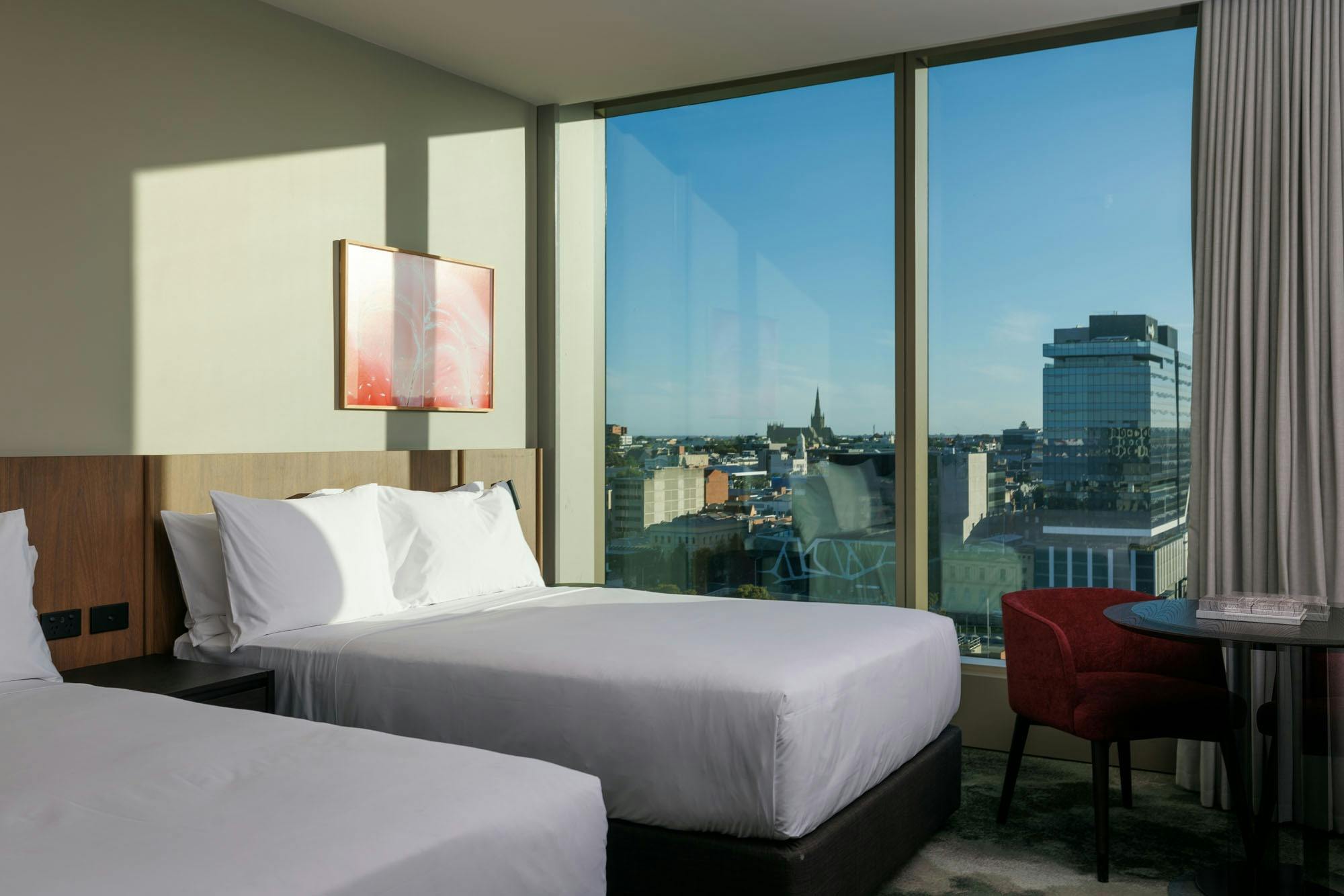 Double double room with Geelong city view