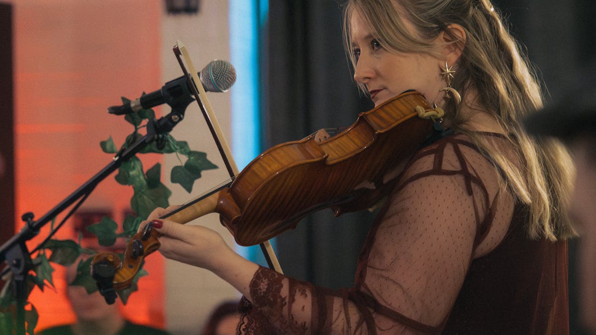 Feels Like Home single launch Erin playing violin