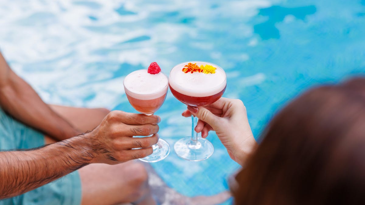 Cheering with Cocktails by the Pool at Hyatt Regency Brisbane