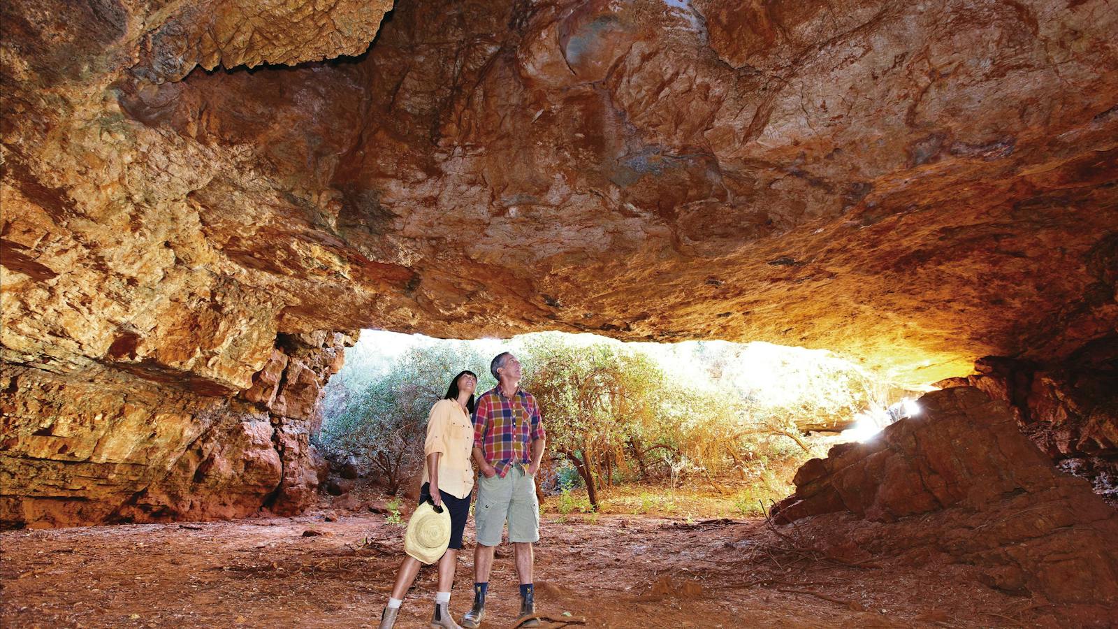 Admiring the Camooweal Caves