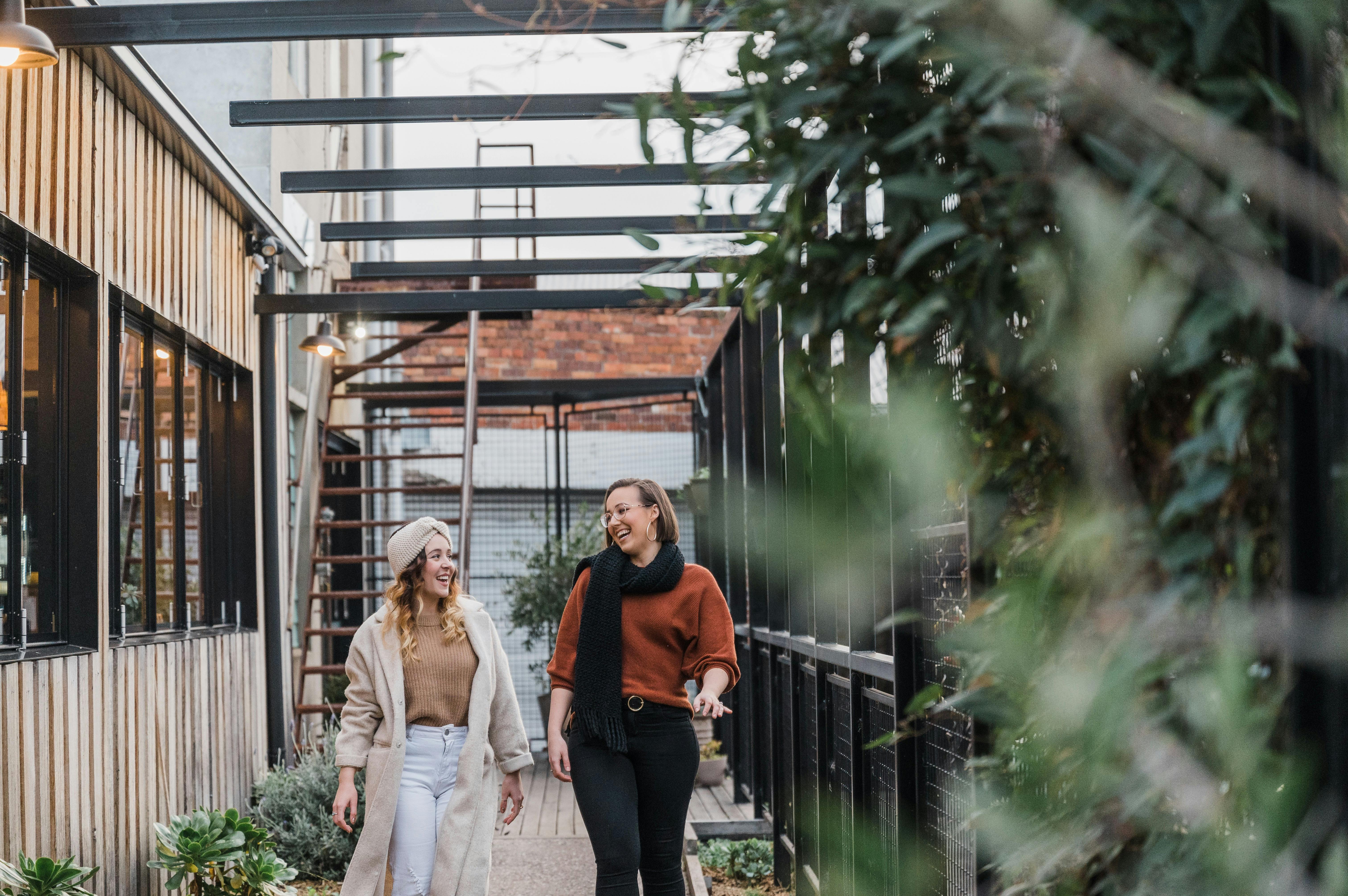 People walking outside Mad Apple cafe in Launceston, Tasmania