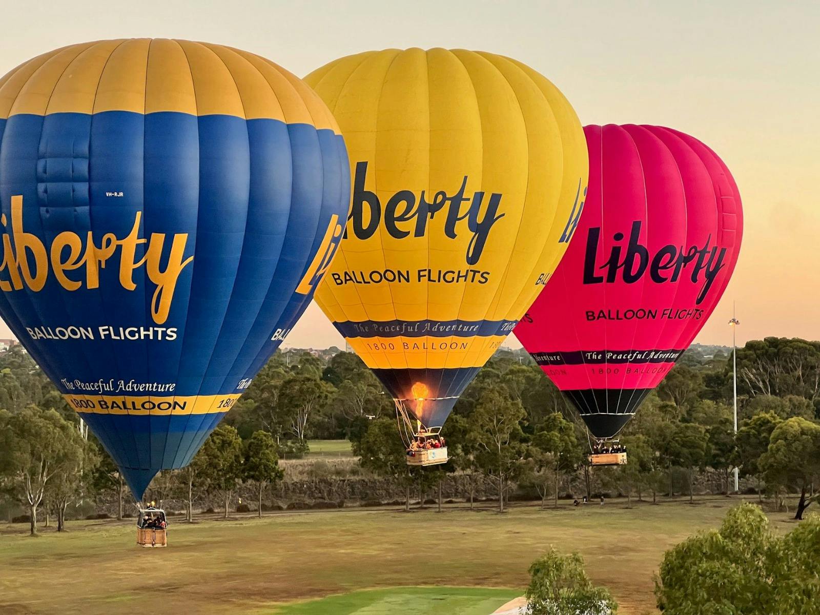 Our trio of branded hot air balloons taking off for an adventure