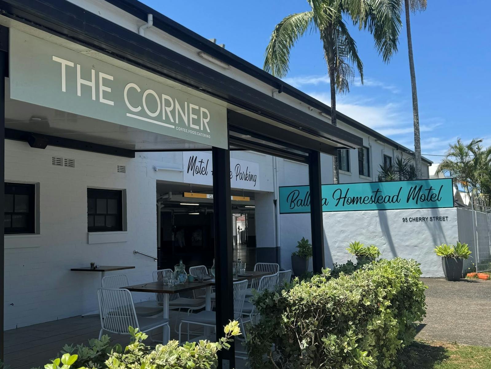 front of the store located next to motel