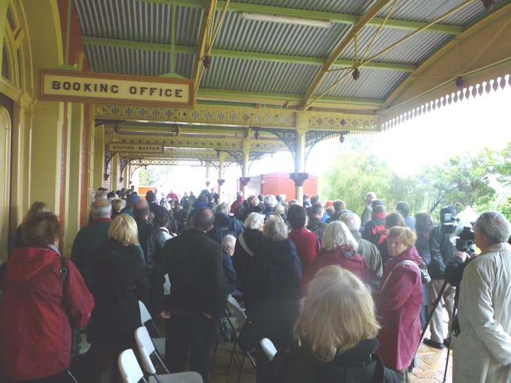 120 people attended the 70th Anniversary re-enactment of the arrival of 1,984 Dunera Boys in 1940