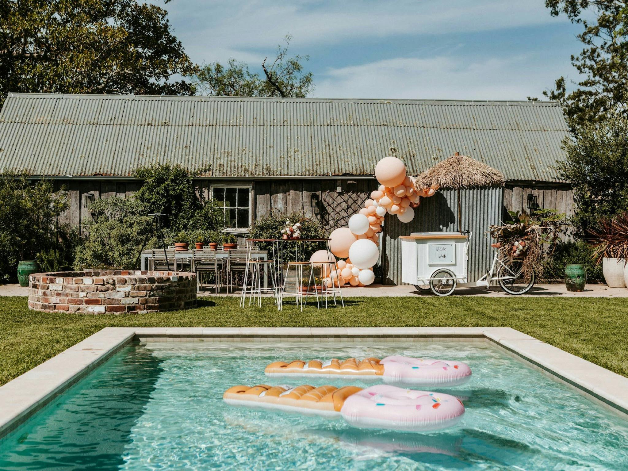 The Gelato Bike with seagrass umbrella