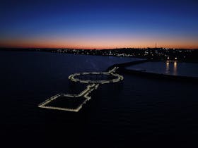 Whyalla's Circular Jetty - Night time lights