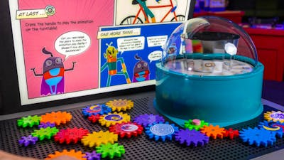 Gears exhibit in Questacon Presents: ZAP! CLANK! POW!