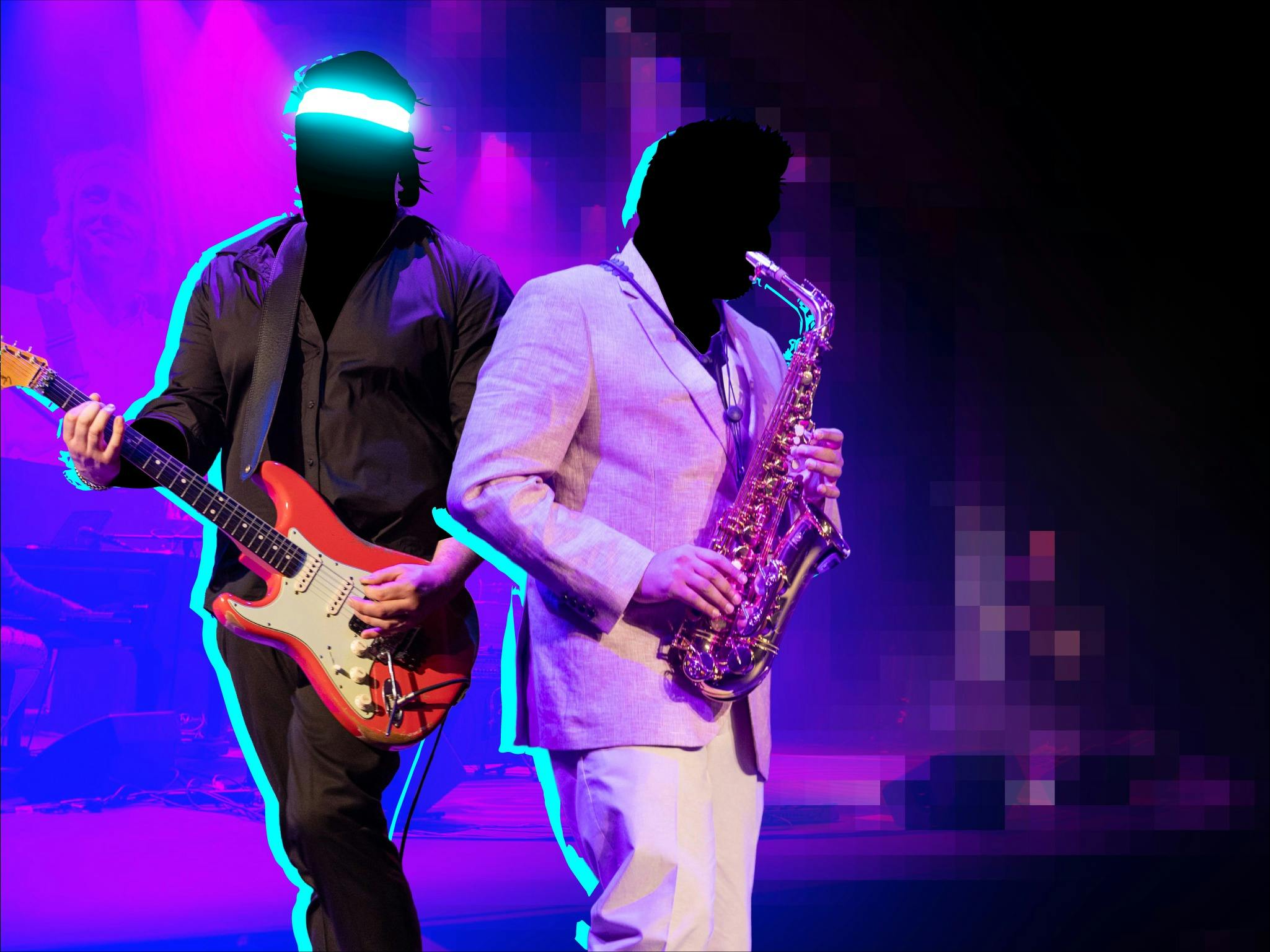 two musicians playing instruments