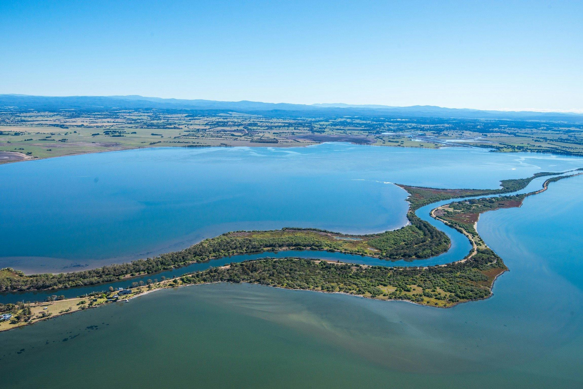 The Silt Jetties viewed from Eagle Point Bay