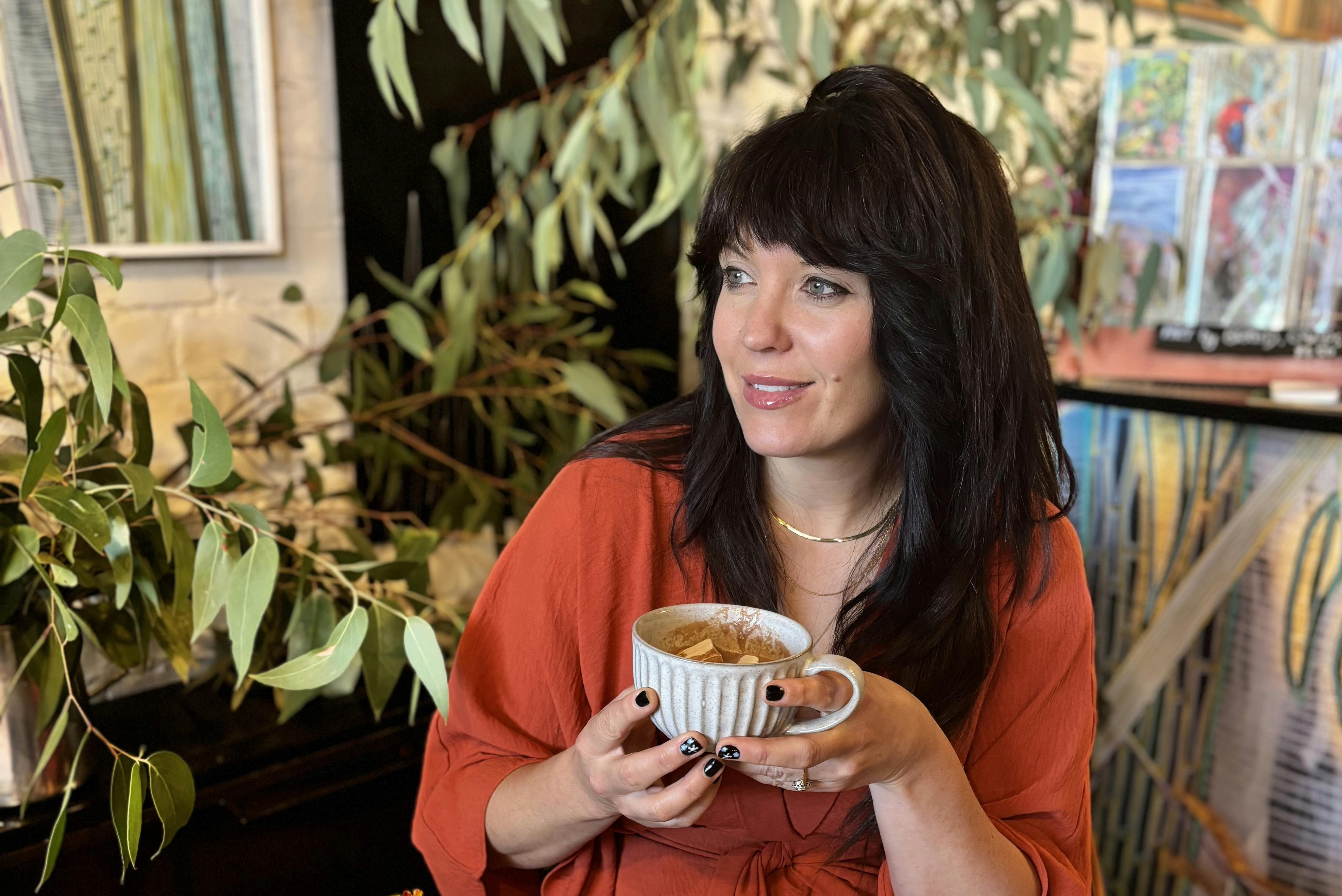 Woman drinking hot chocolate