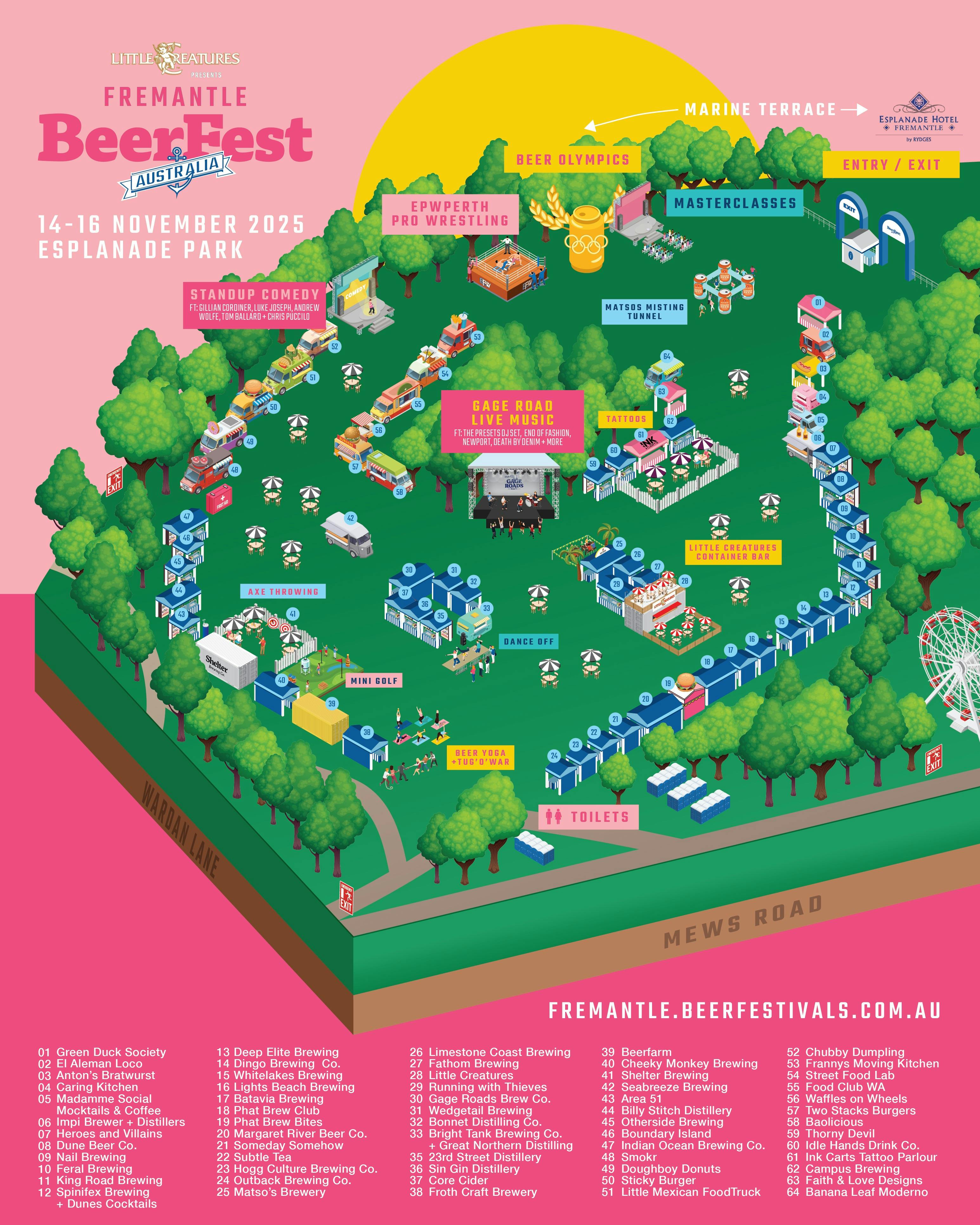 The Freo BeerFest Site Map 2025