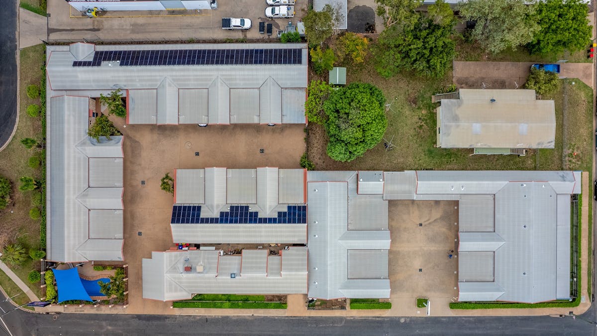 Aerial view of motel