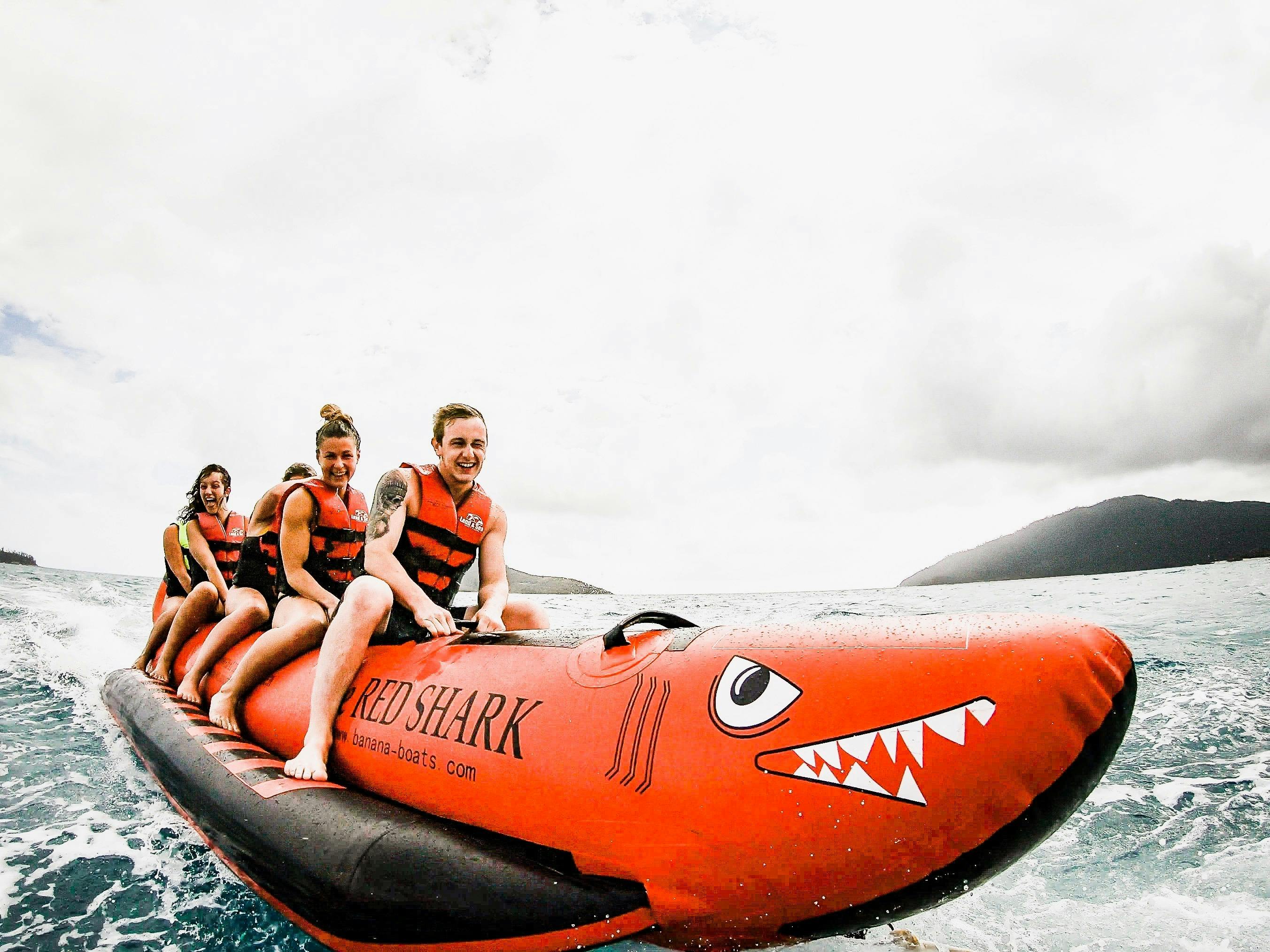 "Red Shark" Banana Boat on Tongarra