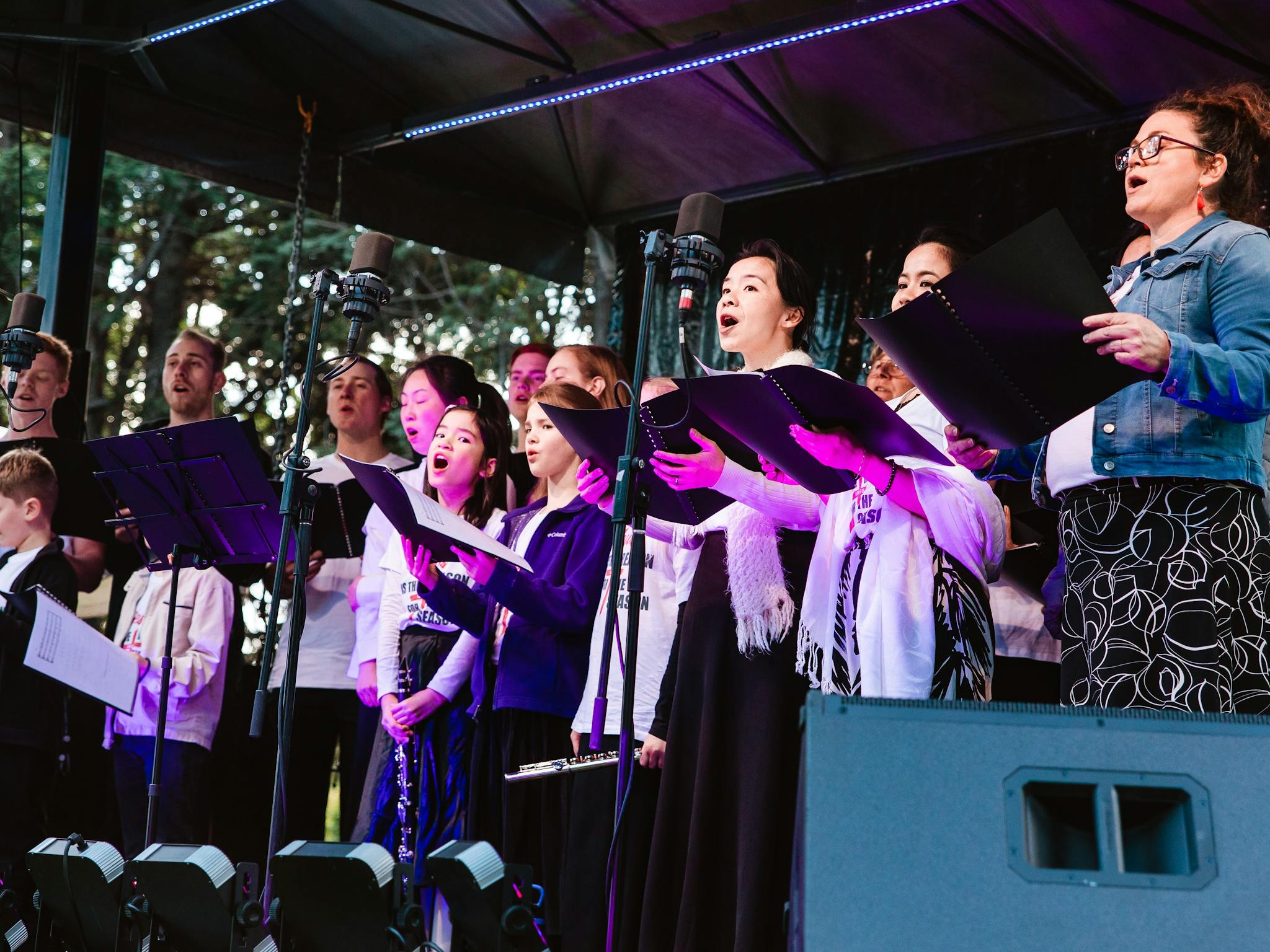 Carolling on stage