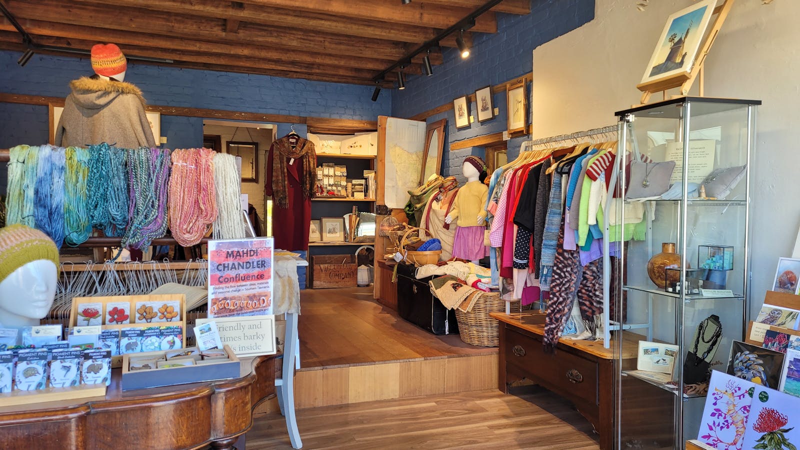 The studio hosts the work of over fifty Tasmanian artists.