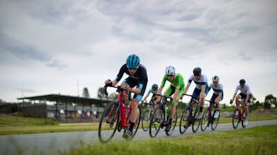 cyclists on criterium circuit