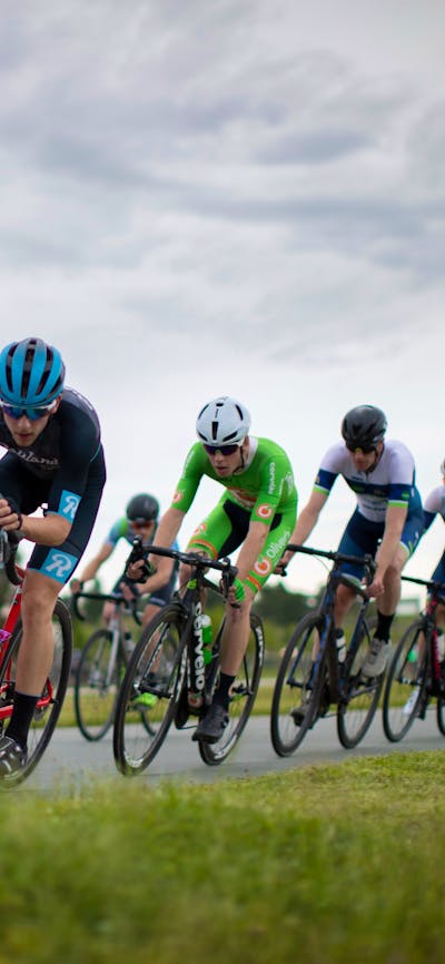 cyclists on criterium circuit