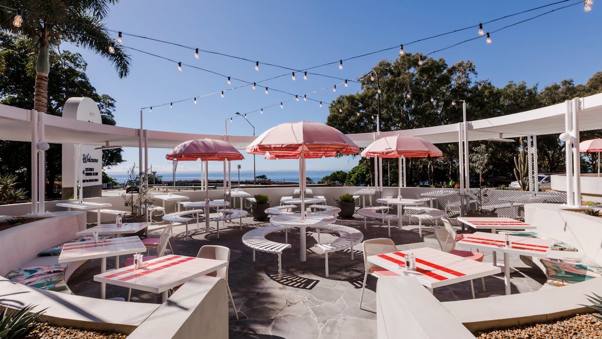 Outdoor waterfront dining