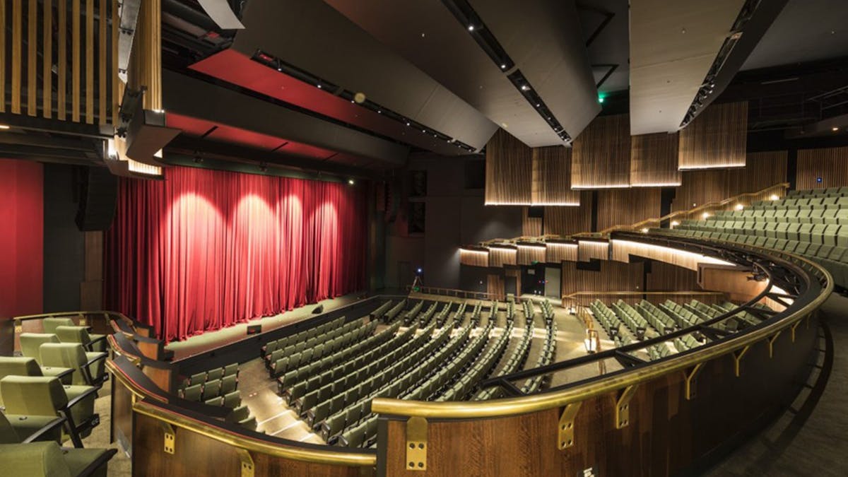 Proscenium arch theatre, view from balcony boxes