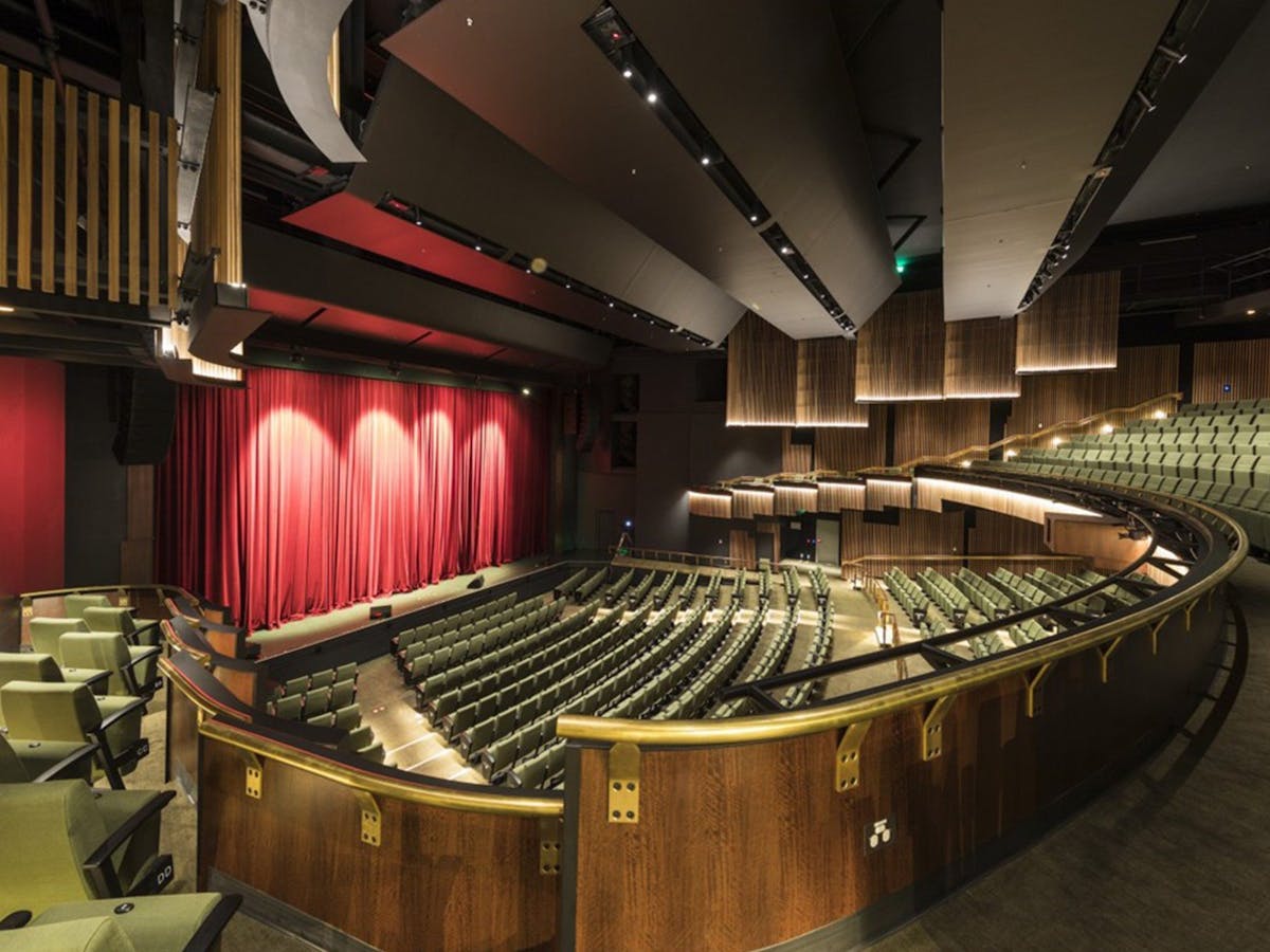 Proscenium arch theatre, view from balcony boxes