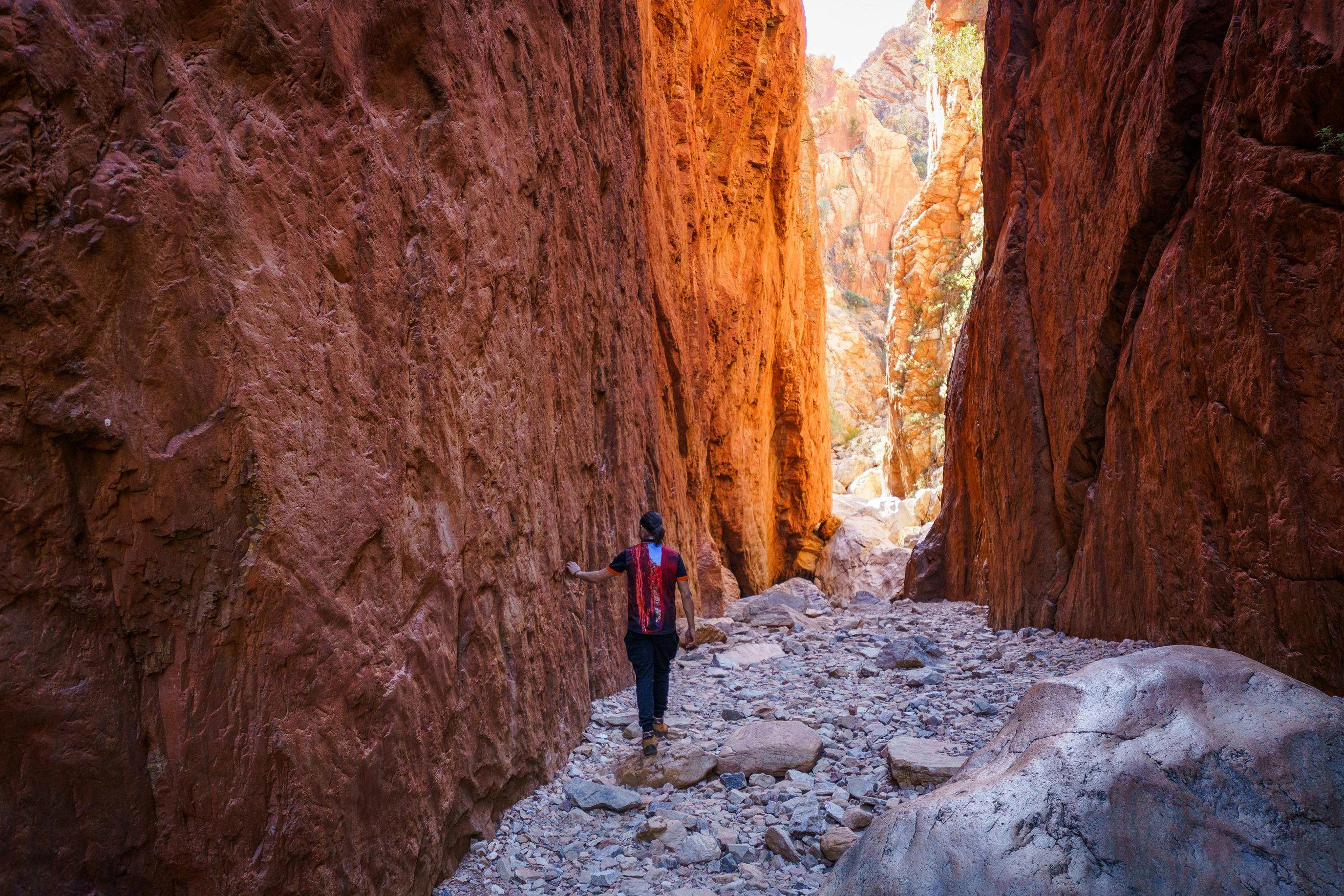 walker in Standley Chasm