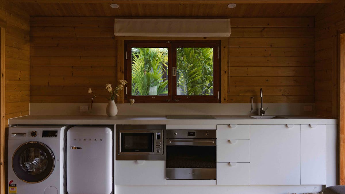 Modern kitchen in cabin Modern kitchen in cabin