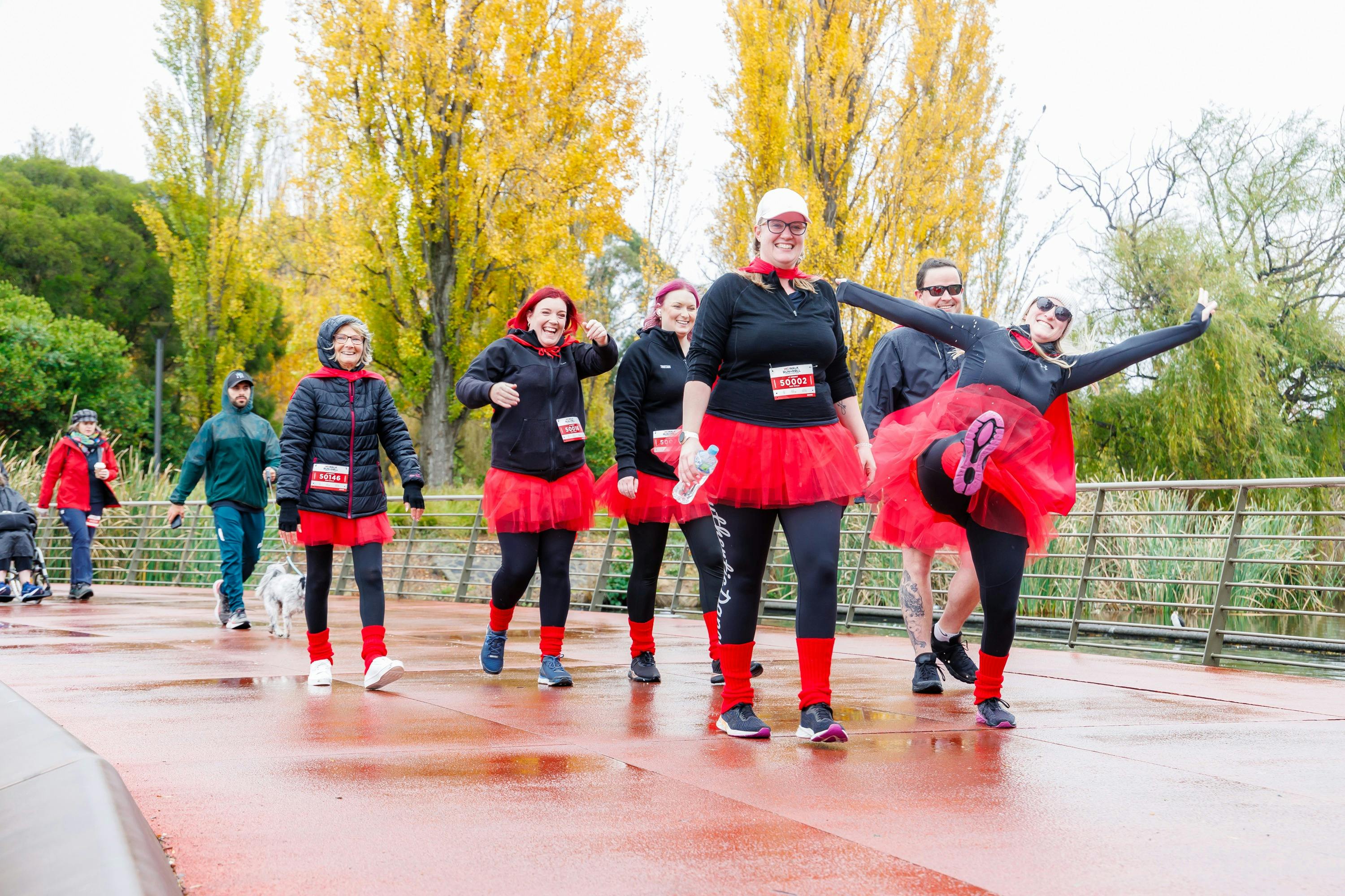 People having fun during the walk