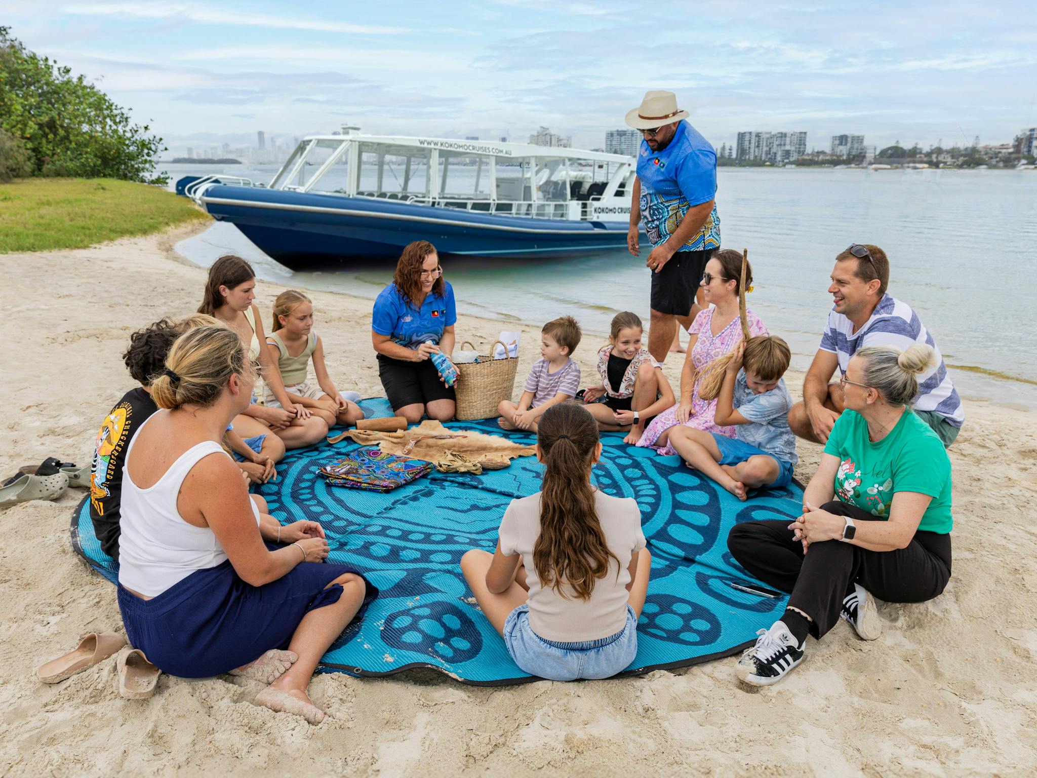A Yarning Circle at Wavebreak Island, where guests can engage in meaningful discussions. A Yarning Circle at Wavebreak Island, where guests can engage in meaningful discussions.