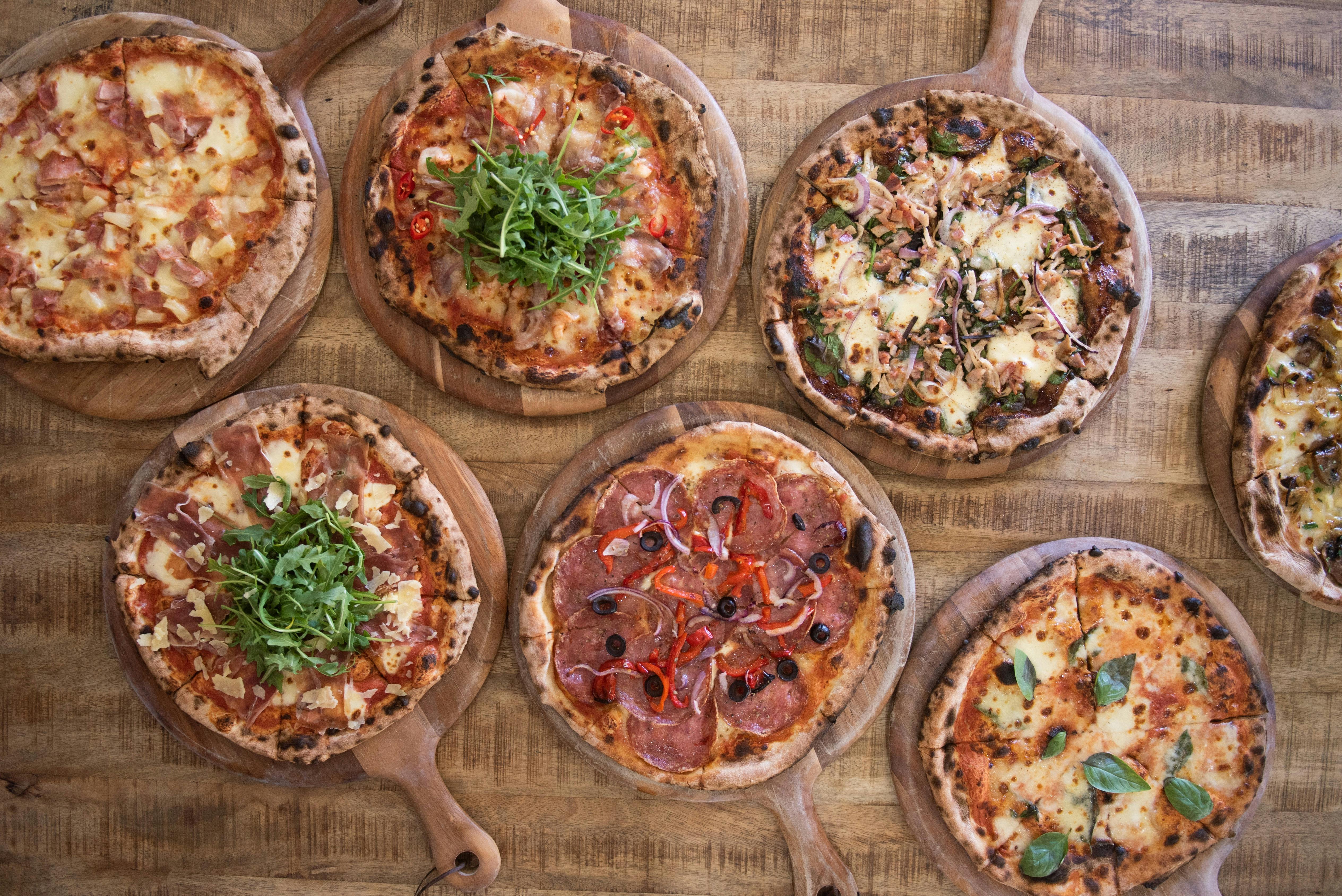 A selection of hand crafted pizza