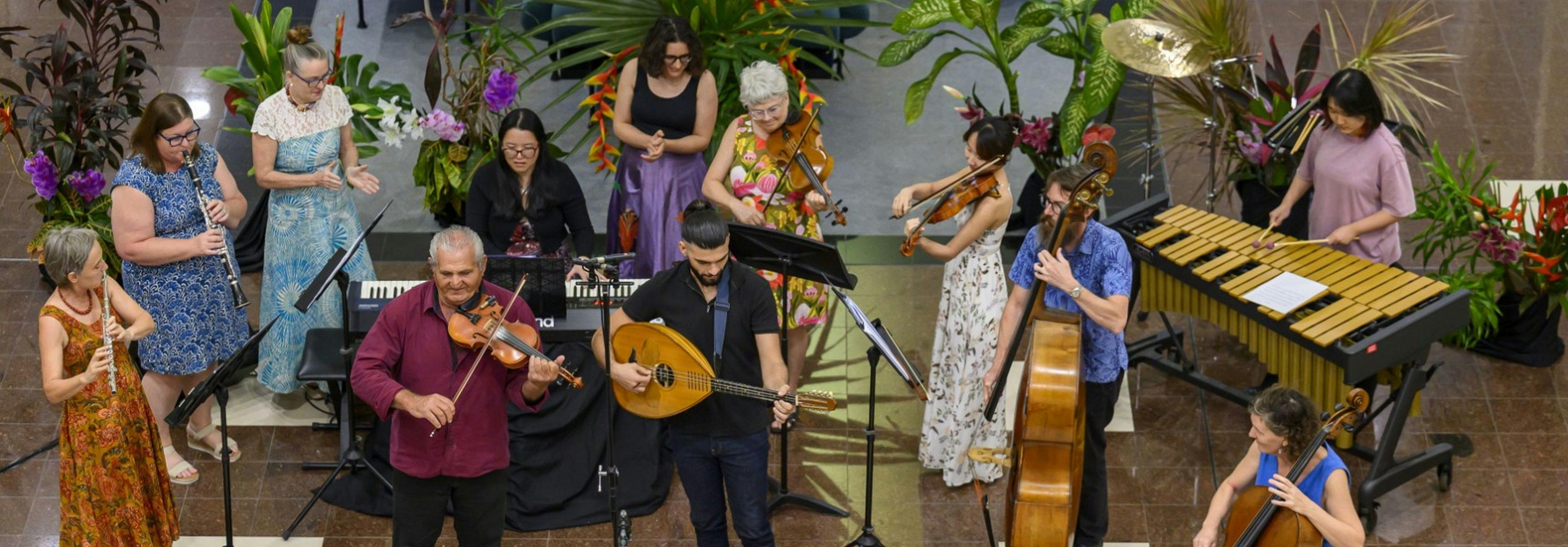 Arafura Music Collective musicians performing at Darwin Supreme Court
