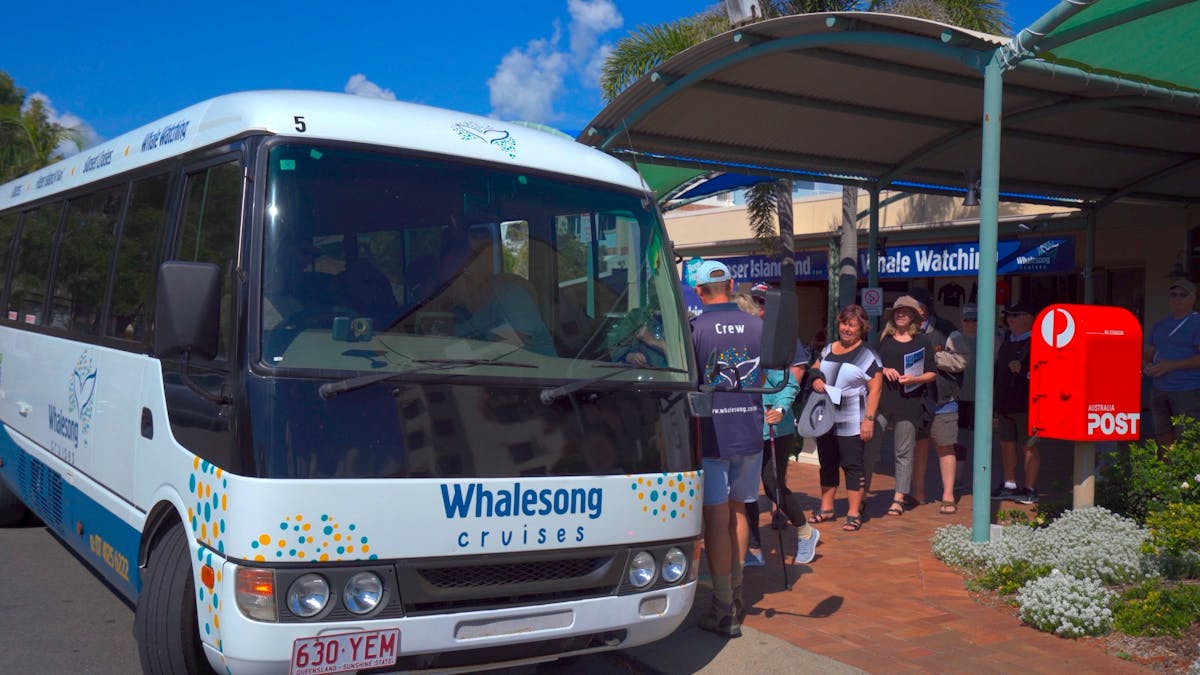 Whalesong Cruises Hervey Bay courtesy bus and marina office