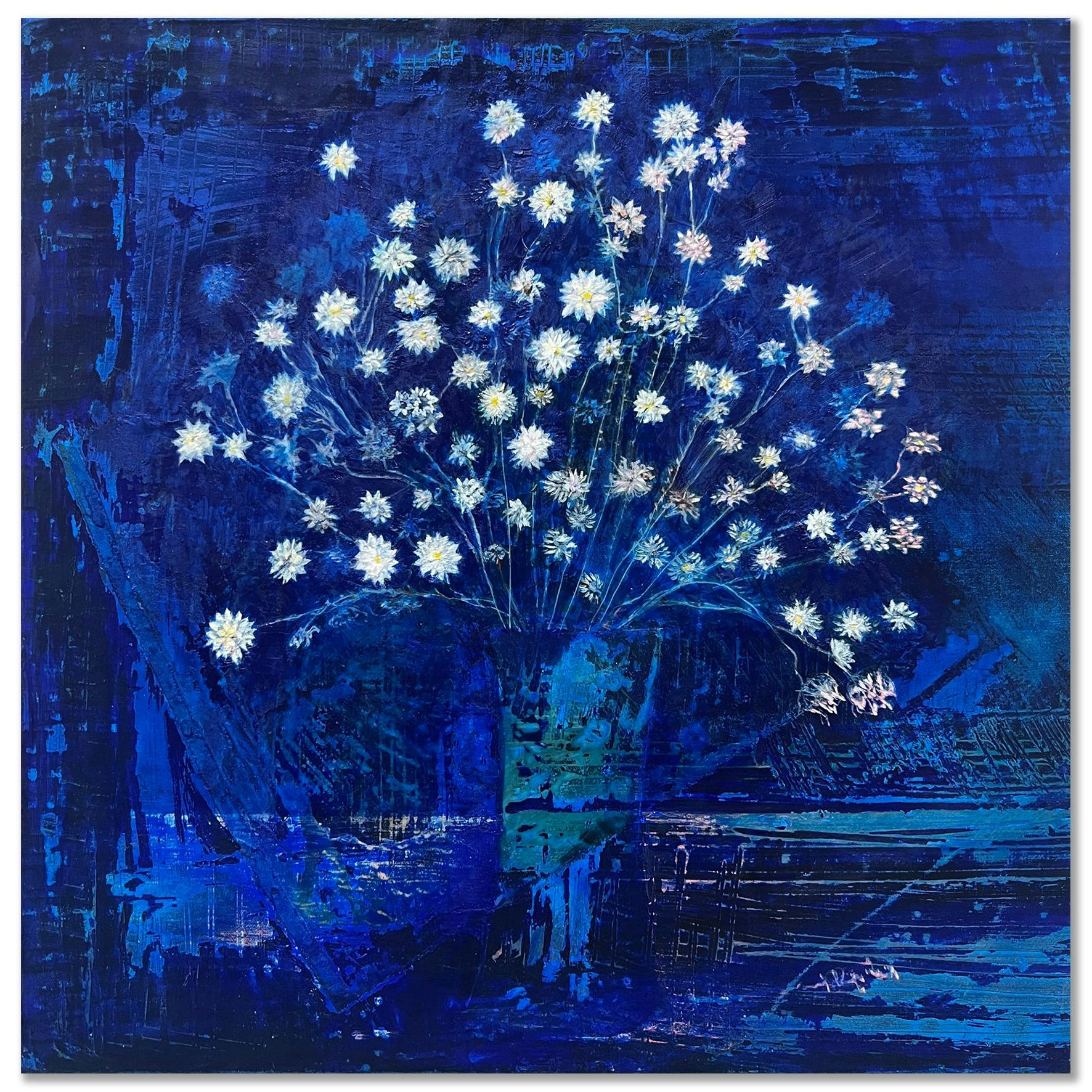 Madeleine Tuckfield-Carrano -  Paper Daises, 2024, Acrylic/Mixed media on canvas, 61x61cm