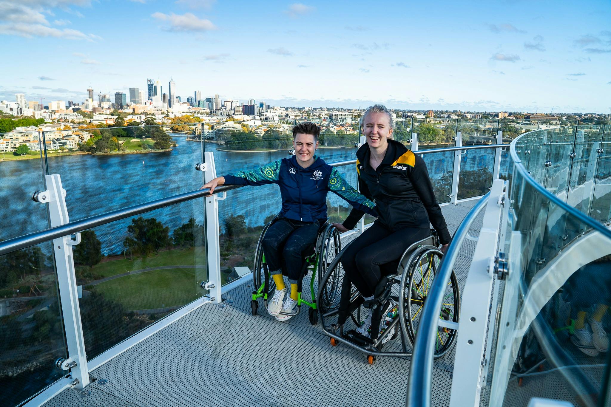 Wheelchair patrons on a HALO roof climb