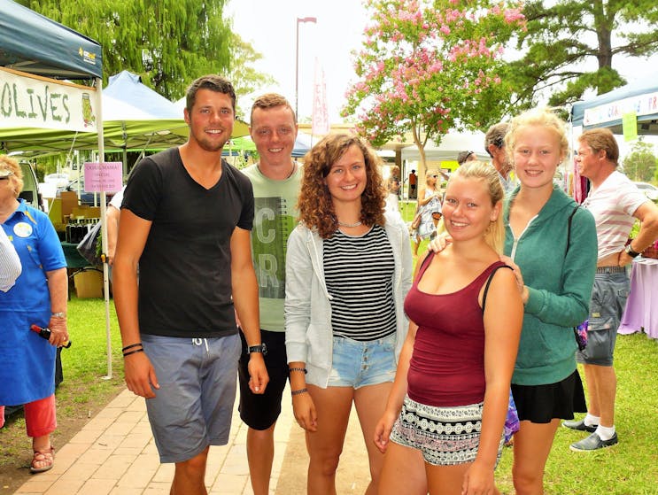 Shopper smiles at Gloucester Farmers Market