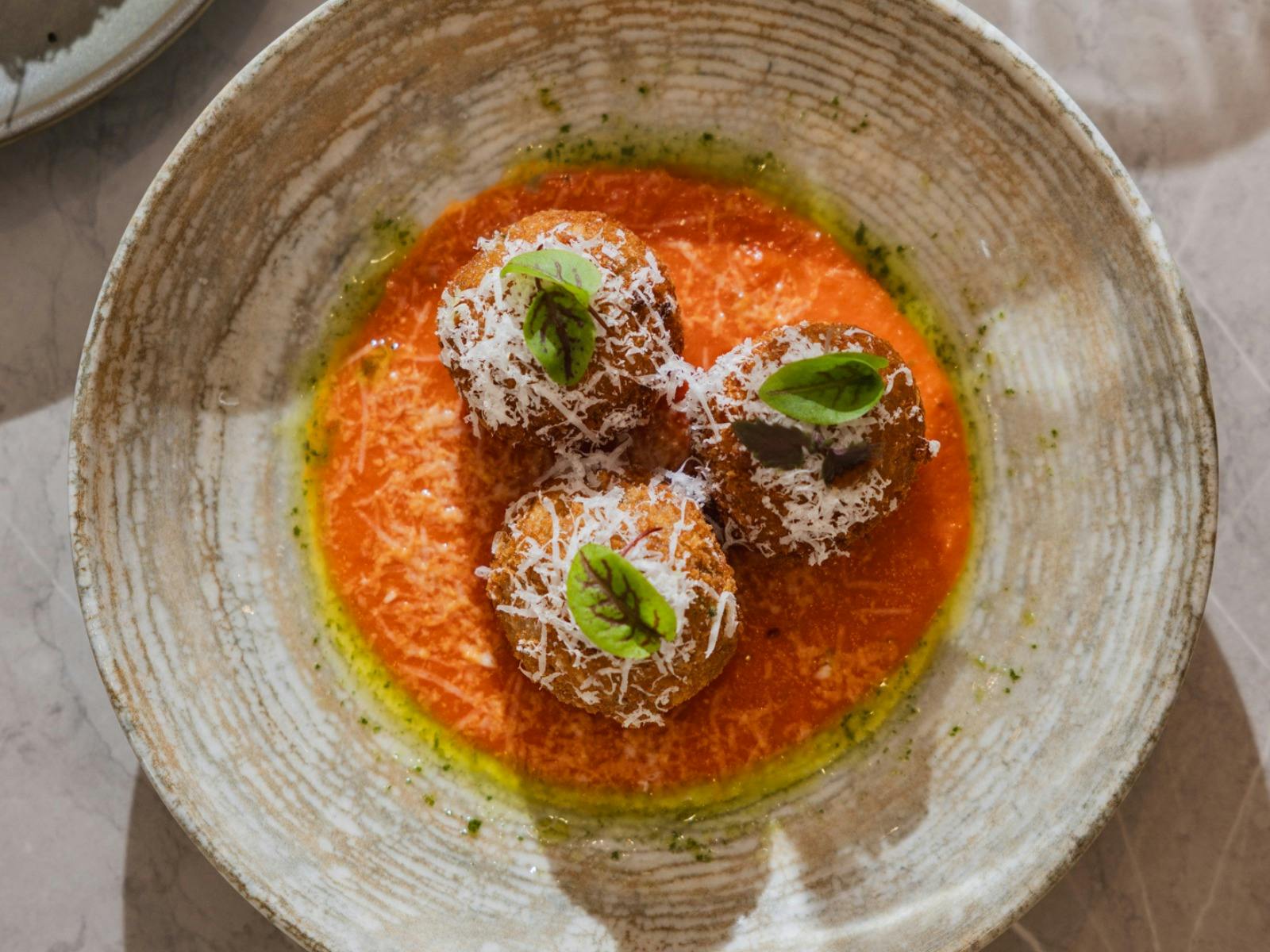 Arancini balls in bowl
