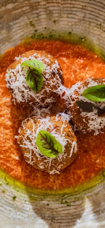 Arancini balls in bowl
