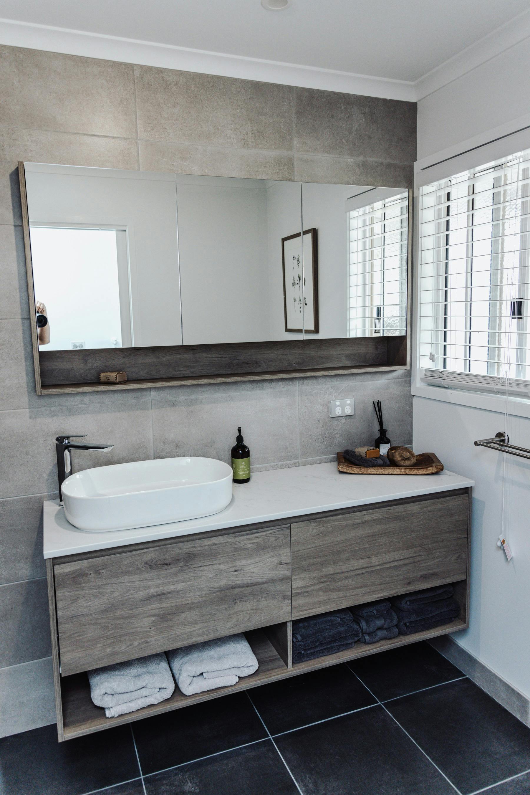 Newly renovated with large shower and basin in the bathroom