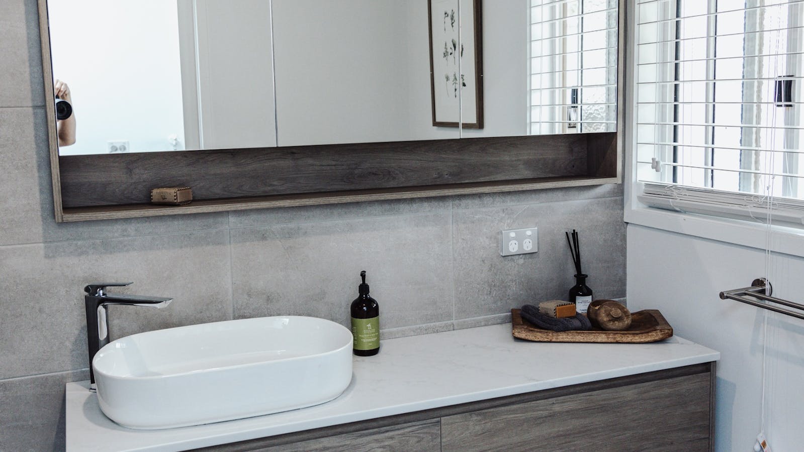 Newly renovated with large shower and basin in the bathroom