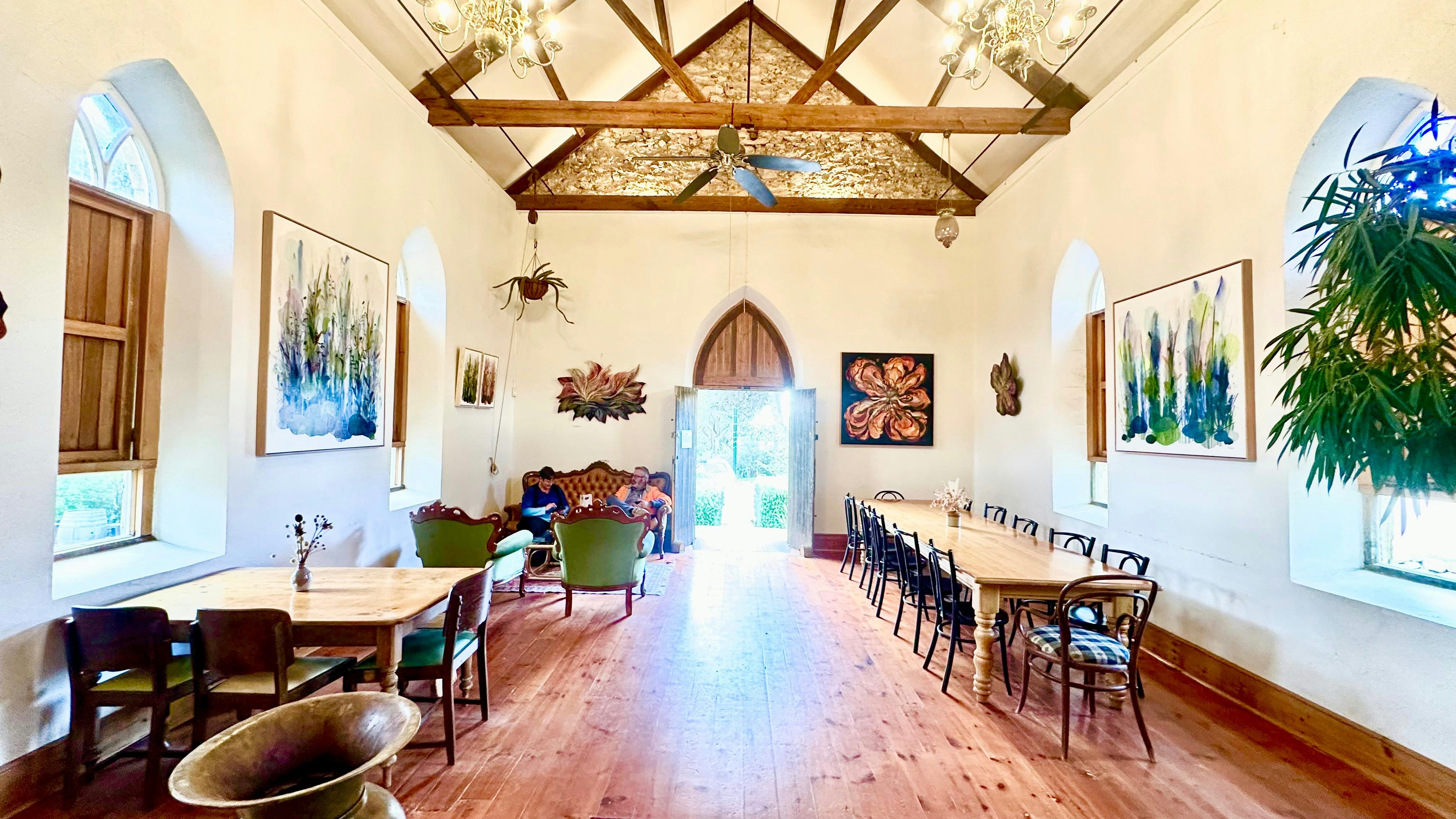 The beautiful Berg Herring Wines old chapel is the perfect place to showcase Emma Fält's art.