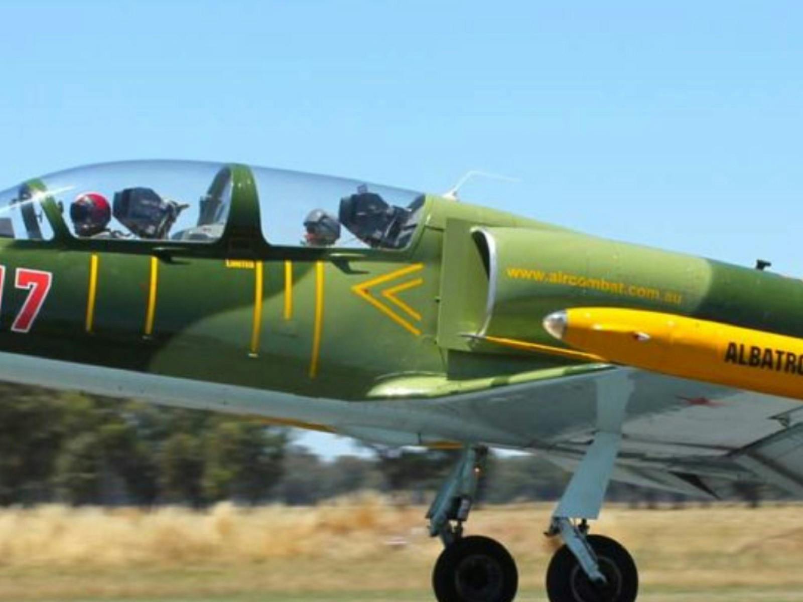 Jet fighter taking off