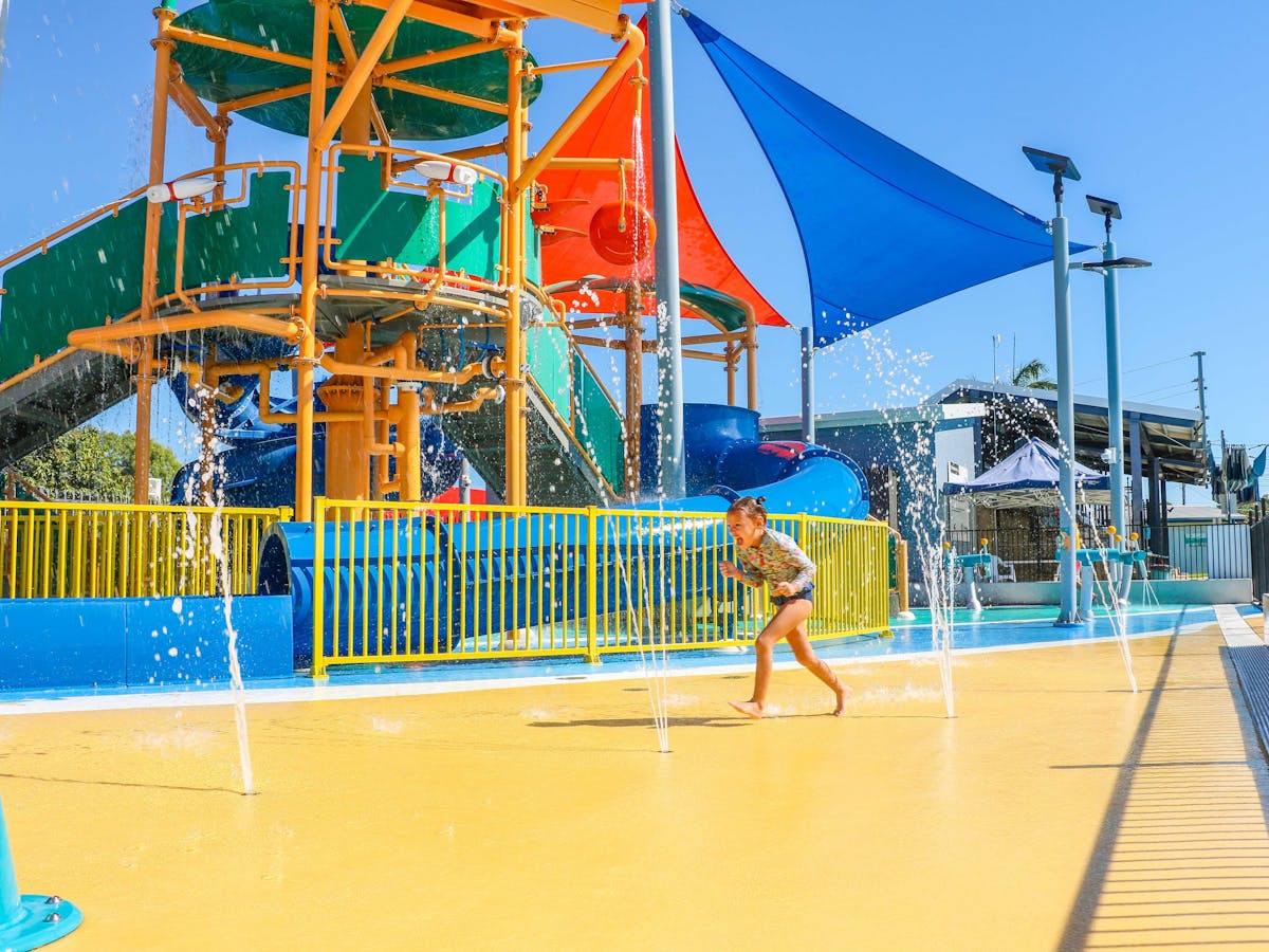 Children playing in the water park