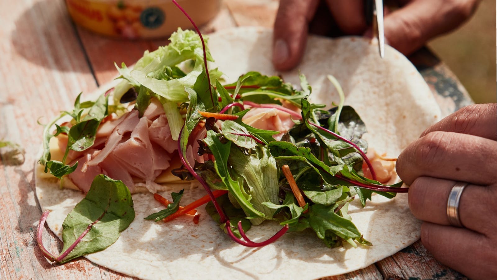 Making lunch on the water for guiding customer, Tasmania