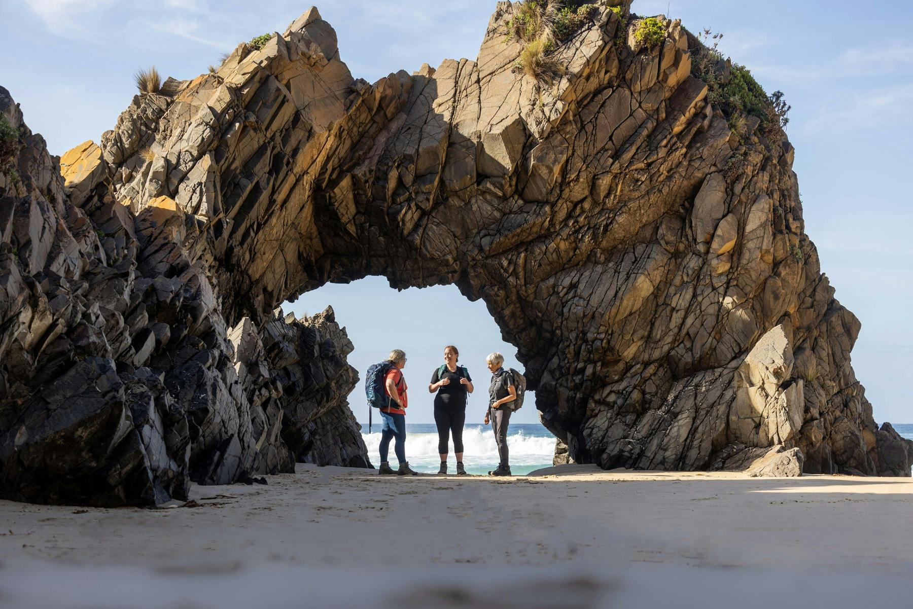 Guides at Arch on Cape Queen Elizabeth track