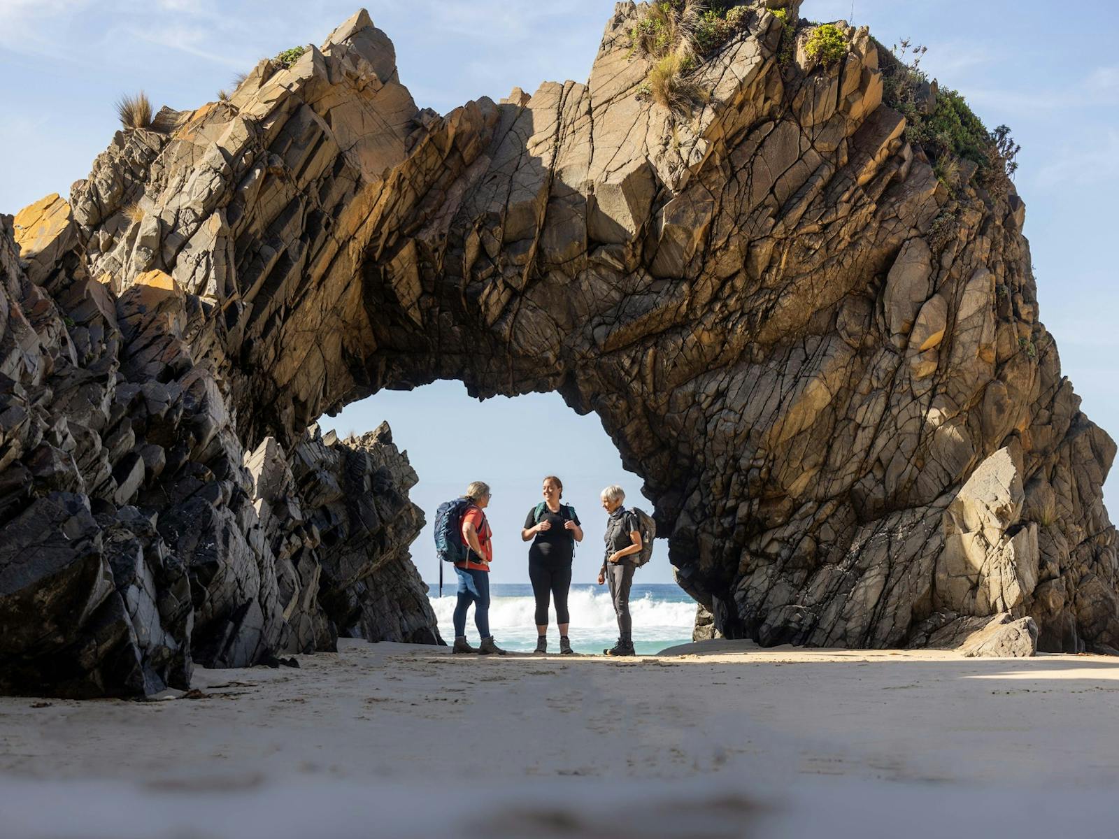 Guides at Arch on Cape Queen Elizabeth track