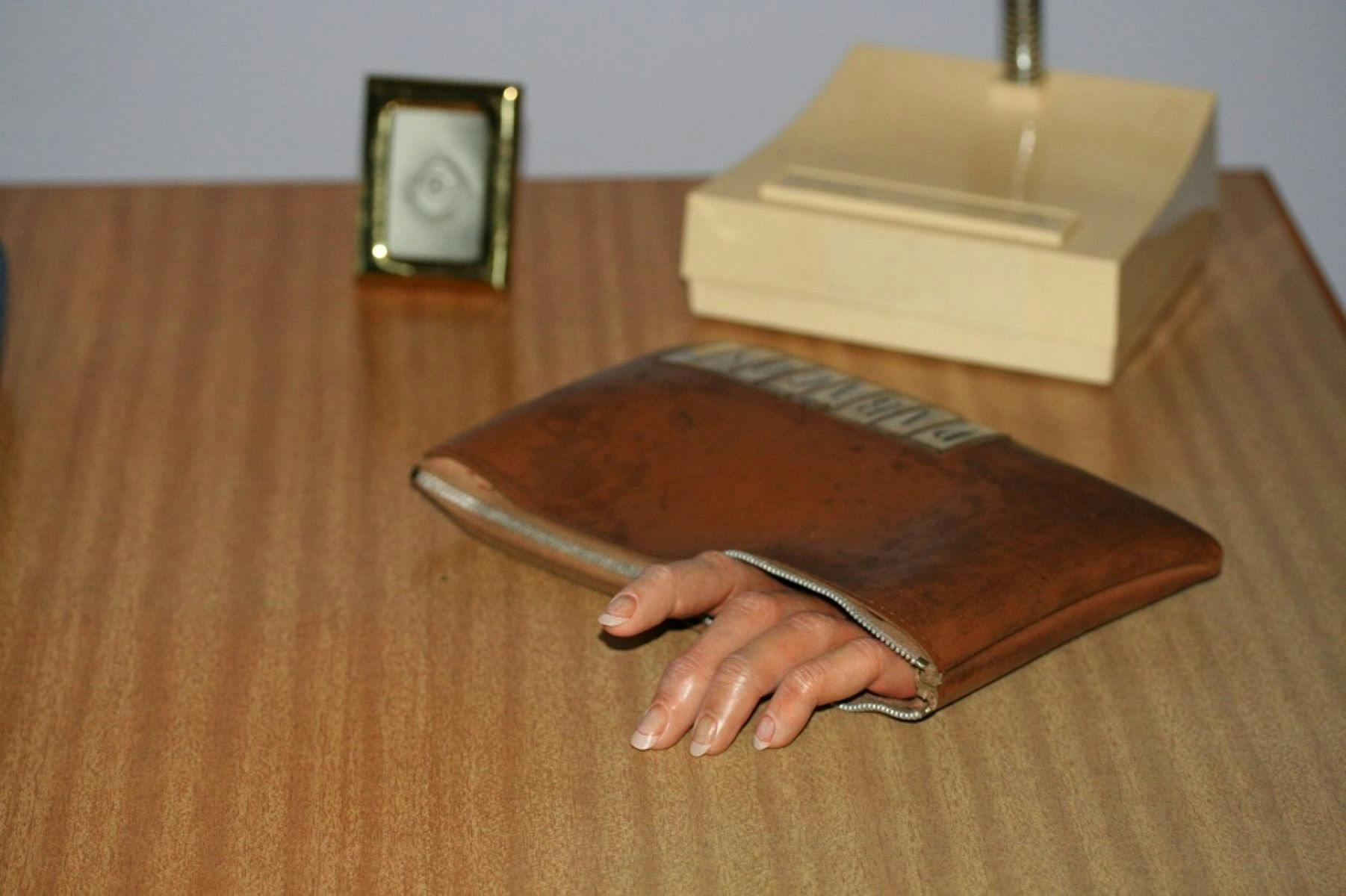 Paracosm, 2015, polymer clay, colour pencil, chalk pastel, pencil case