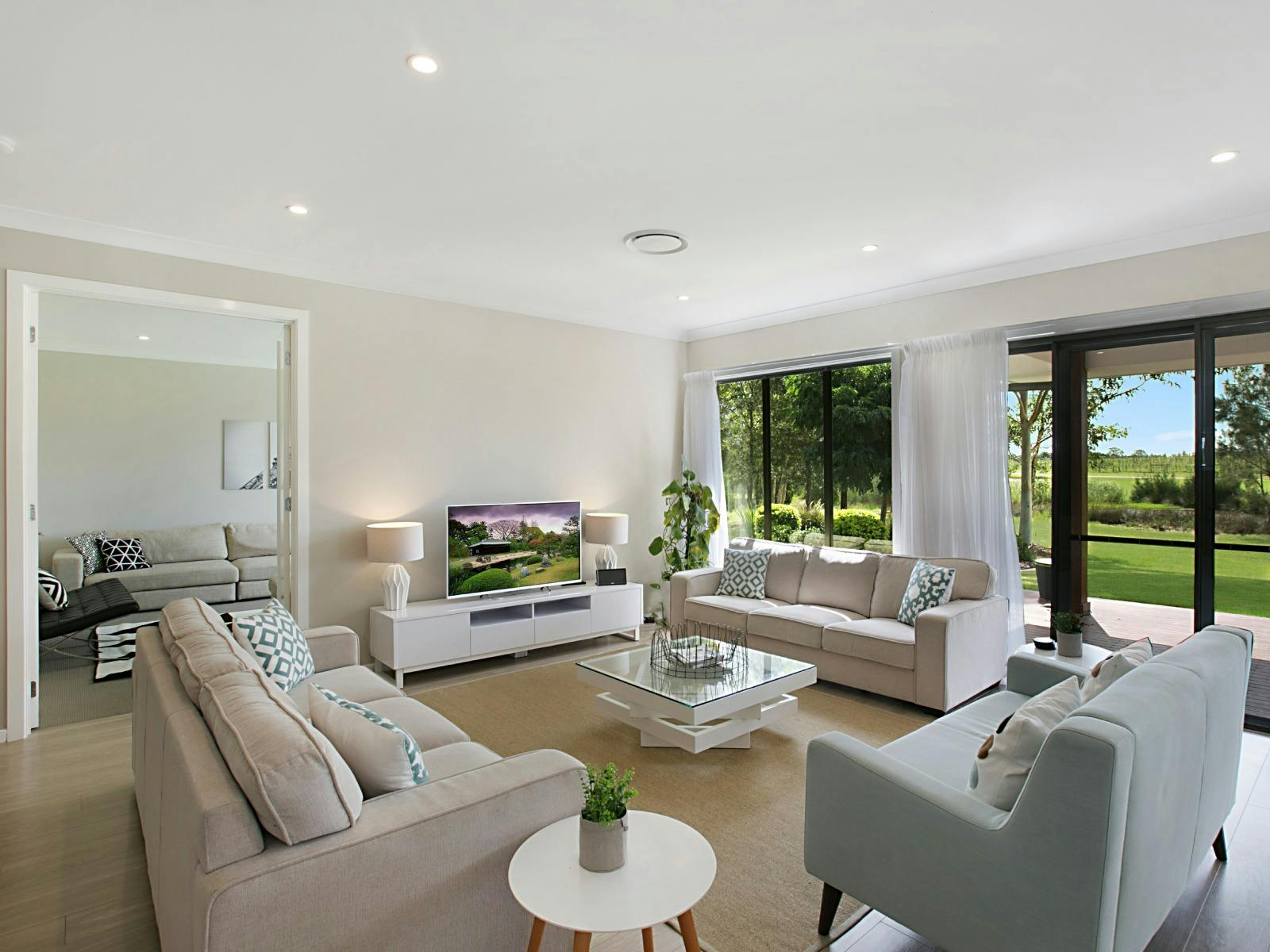 1OAK lounge room and TV area