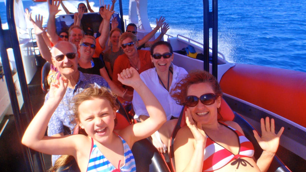 Fun boat trip to the reef