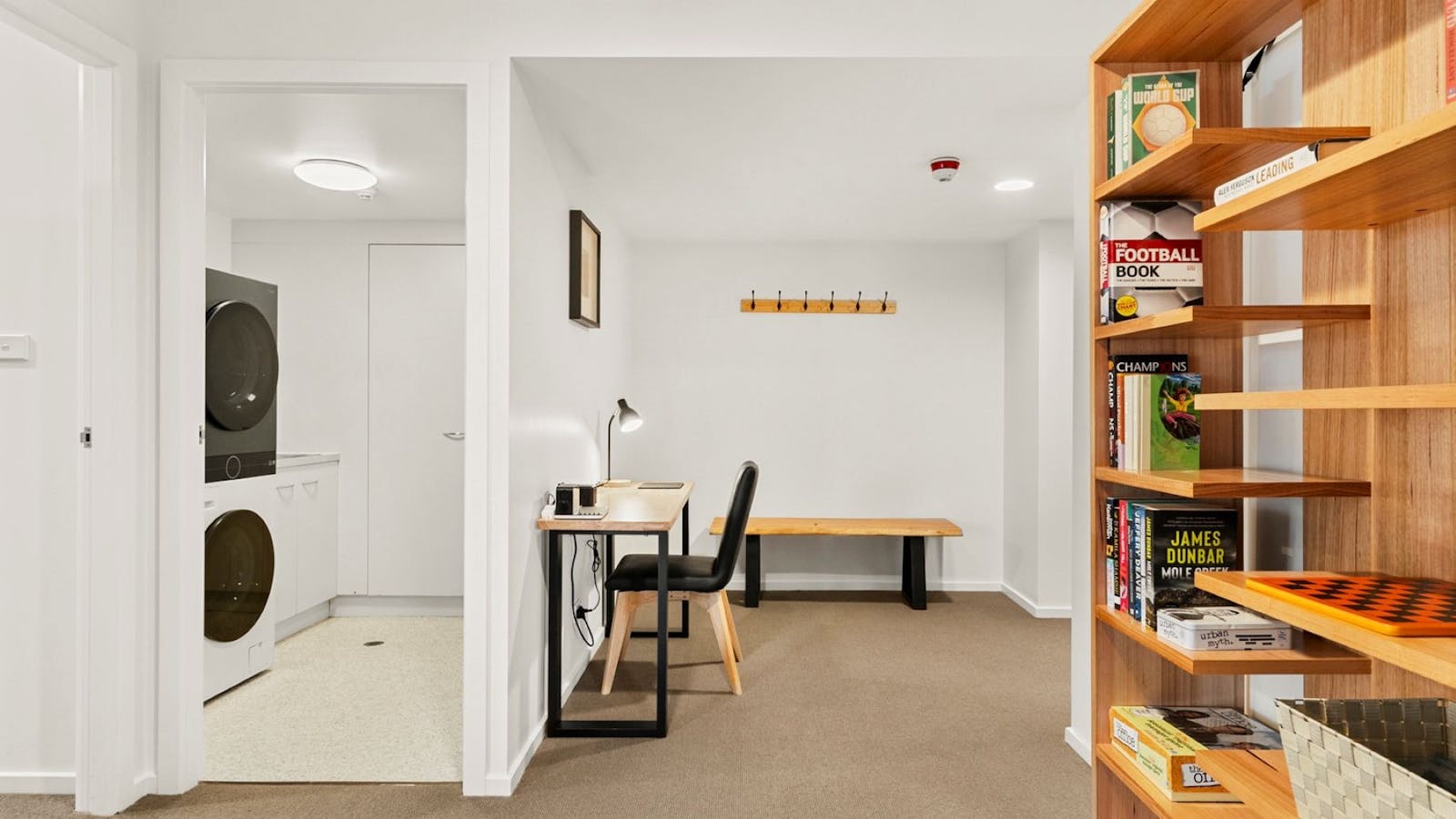 Laundry with Washer and Dryer. Also Office Desk and chair