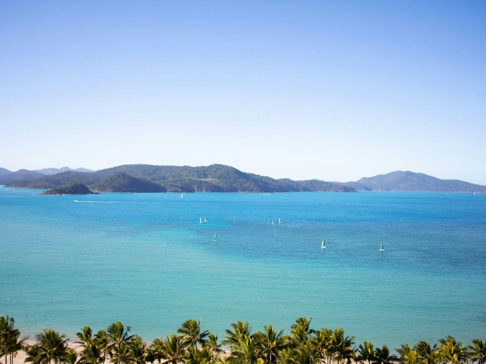 Aerial view of the Coral Sea from Hamilton Island